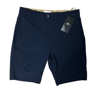 7 For All Mankind Shorts Mens 29 Blue Chino Flat front Shorts Navy Classic New